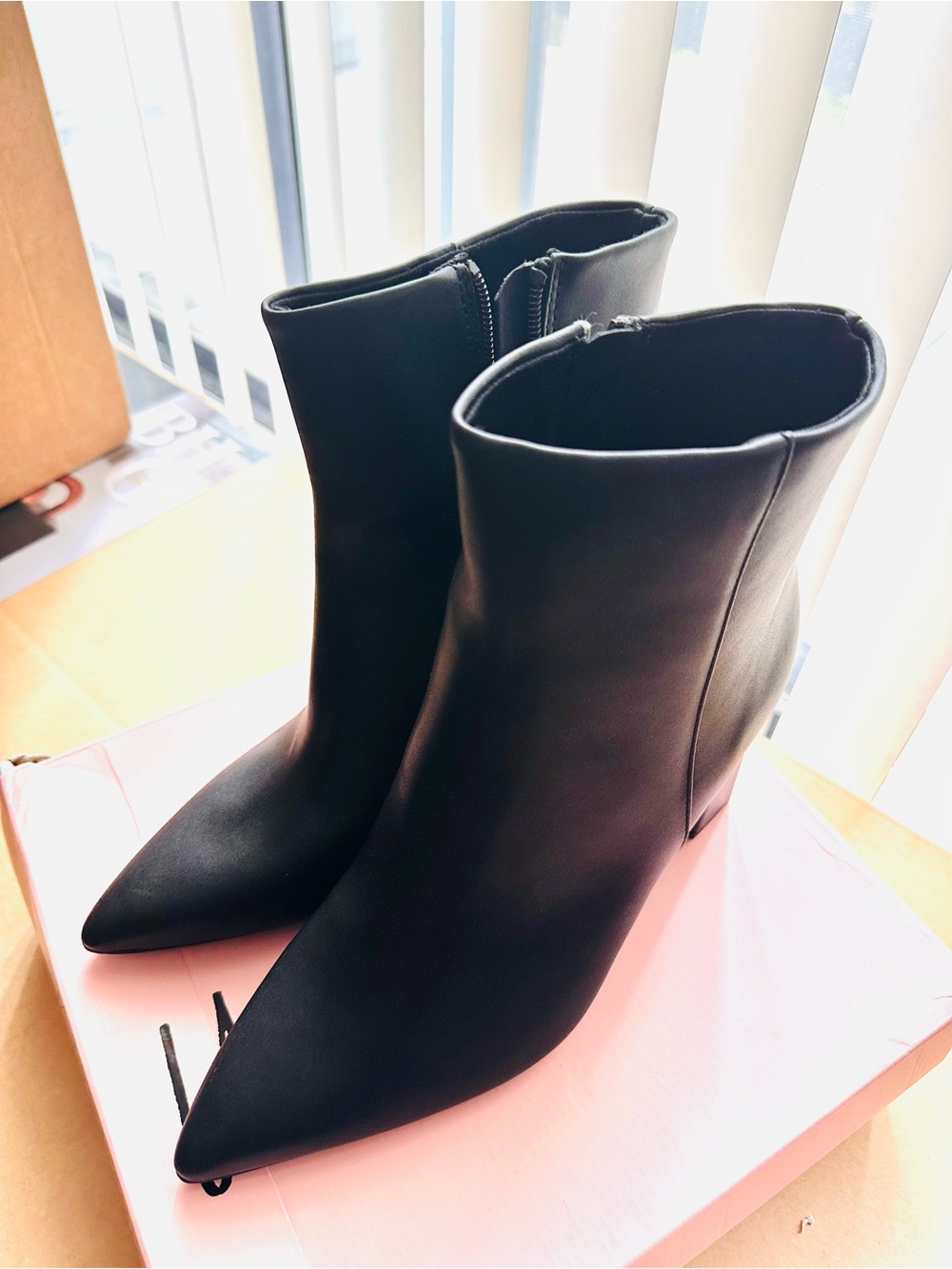 Wild Pair -Women’s Black Pointed Toe Ankle Boots - Sleek Classic Style